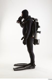 Jake Perry Diver with Scuba fitting mask standing whole body…